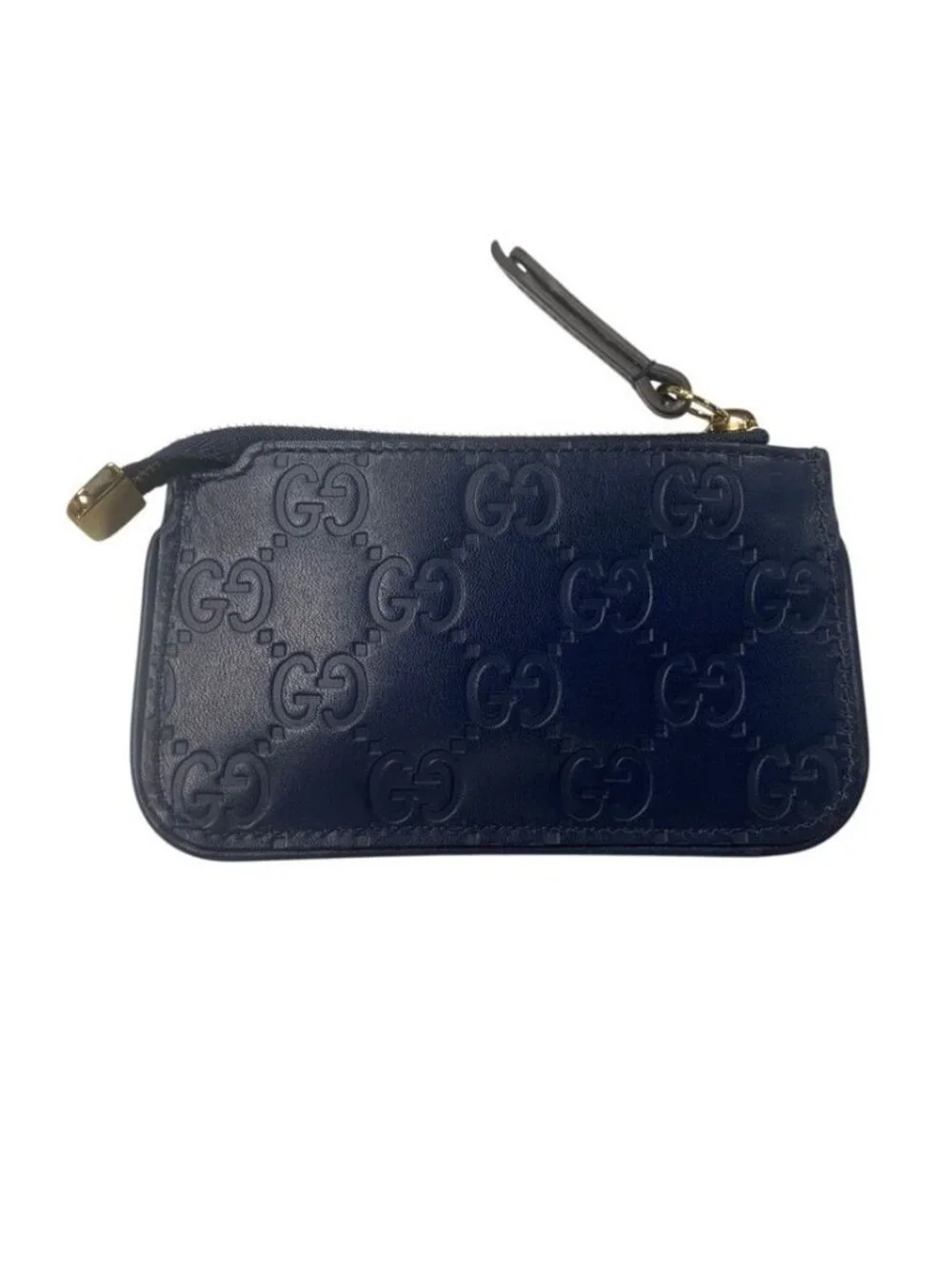 Gucci Guccissima Coin Case Key Navy GG Pattern